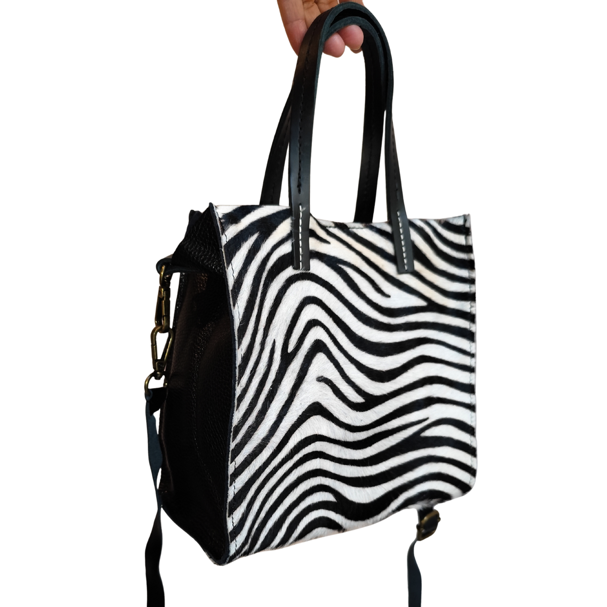 Borsa Quadrata con Bustina in Vera Pelle tipo Cavallino | Artigianale | Made In Italy