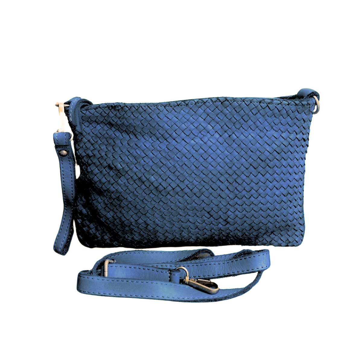 Tracolla Media Intrecciata 18x28cm Vera Pelle Sauvage Stile Vintage
