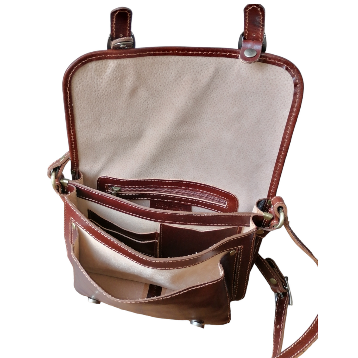 Tracolla Postino in Vero Cuoio a143 Made in Italy