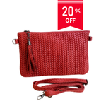 Bustina Tracolla in Vera Pelle Stampata Intreccia Made in Italy