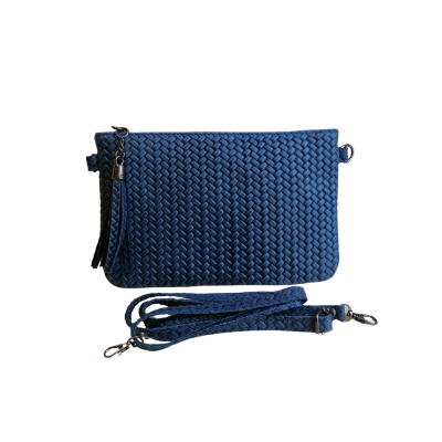 Bustina Tracolla in Vera Pelle Stampata Intreccia Made in Italy