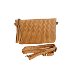 Bustina Tracolla in Vera Pelle Stampata Intreccia Made in Italy