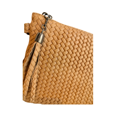 Bustina Tracolla in Vera Pelle Stampata Intreccia Made in Italy