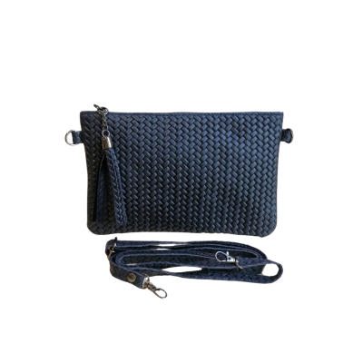 Bustina Tracolla in Vera Pelle Stampata Intreccia Made in Italy