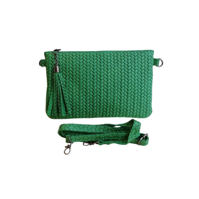 Bustina Tracolla in Vera Pelle Stampata Intreccia Made in Italy