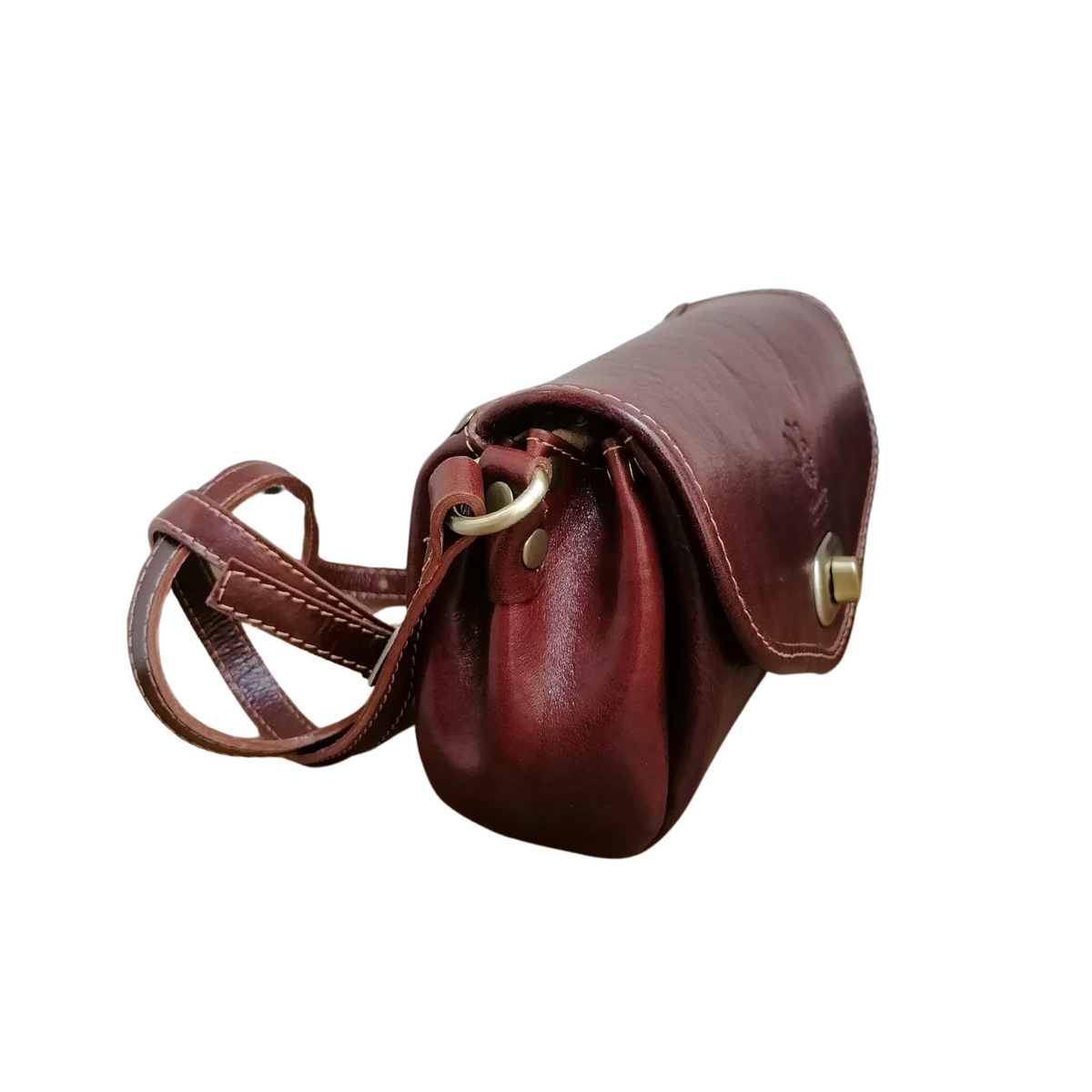 Tracolla rotonda in Vero Cuoio Made In Italy A237