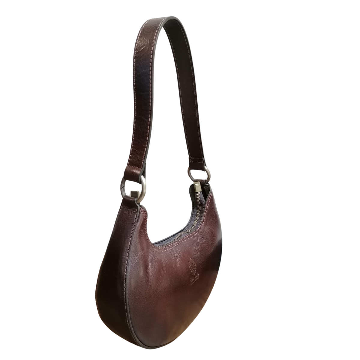 Hobo bag a Mezzaluna in Vero Cuoio a244 Made In Italy