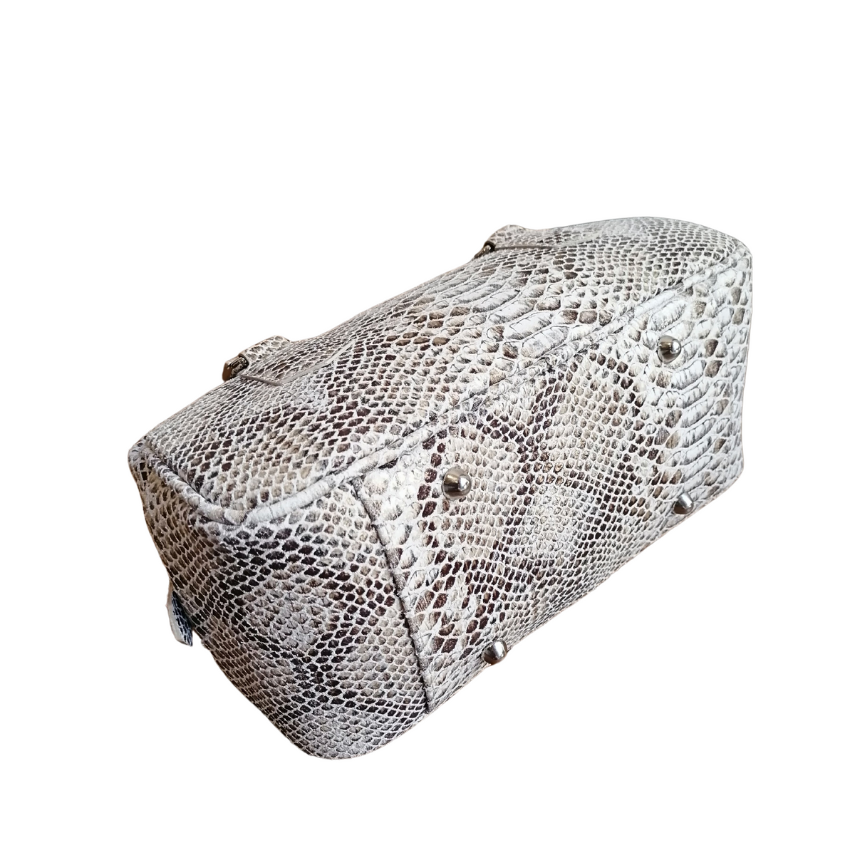 Bauletto 2 manici con Tracolla in Vera Pelle Stampata | Made In Italy