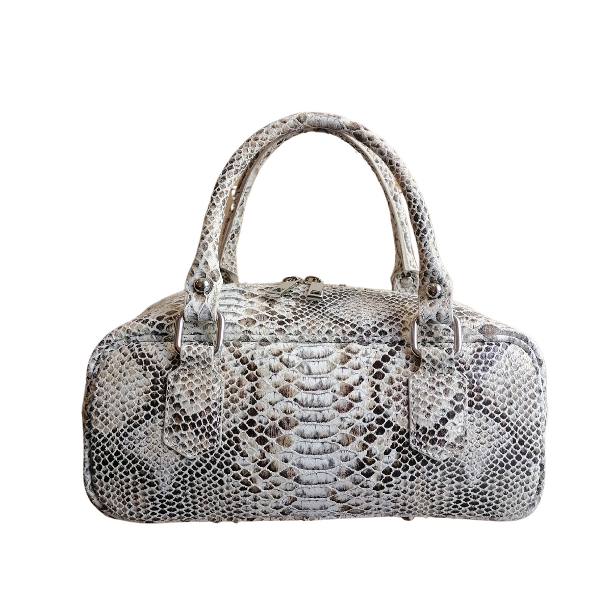 Bauletto 2 manici con Tracolla in Vera Pelle Stampata | Made In Italy