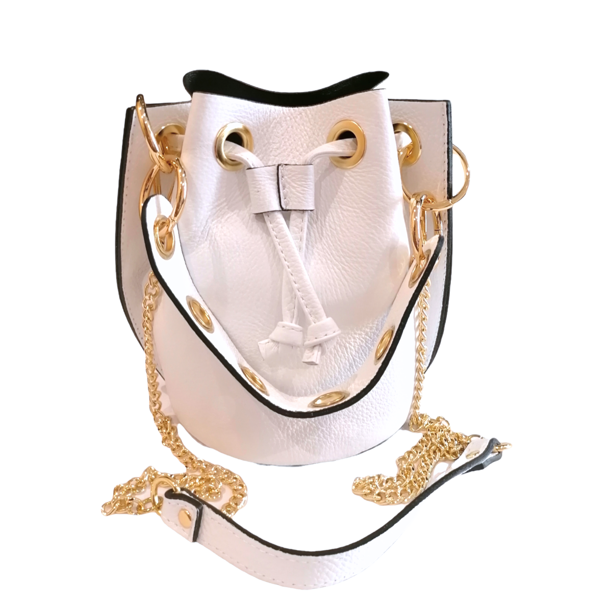 Secchiello con Borchie in Vera Pelle Dollaro