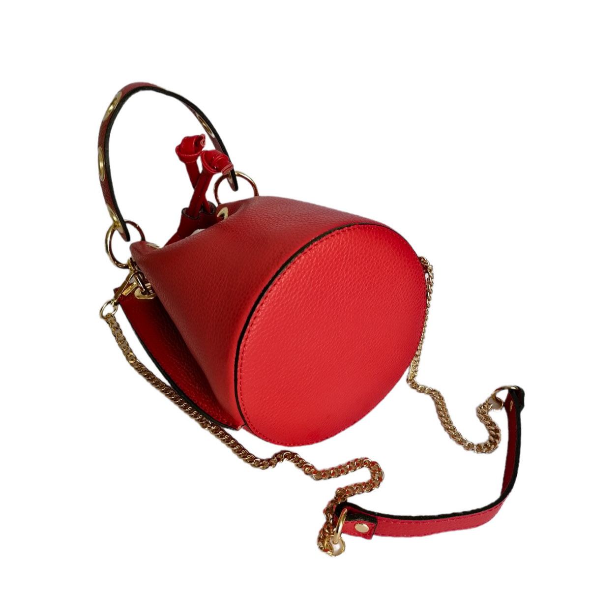 Secchiello con Borchie in Vera Pelle Dollaro