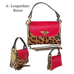 color A-leopardato Rosso Bee bag larga Cavallino