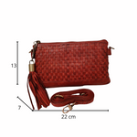 Borsetta a Tracolla Doppio Comparto in Vera Pelle Intrecciata Sauvage