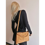 Borsa Hobo Tracolla in Vera Pelle Scamosciata Made In Italy