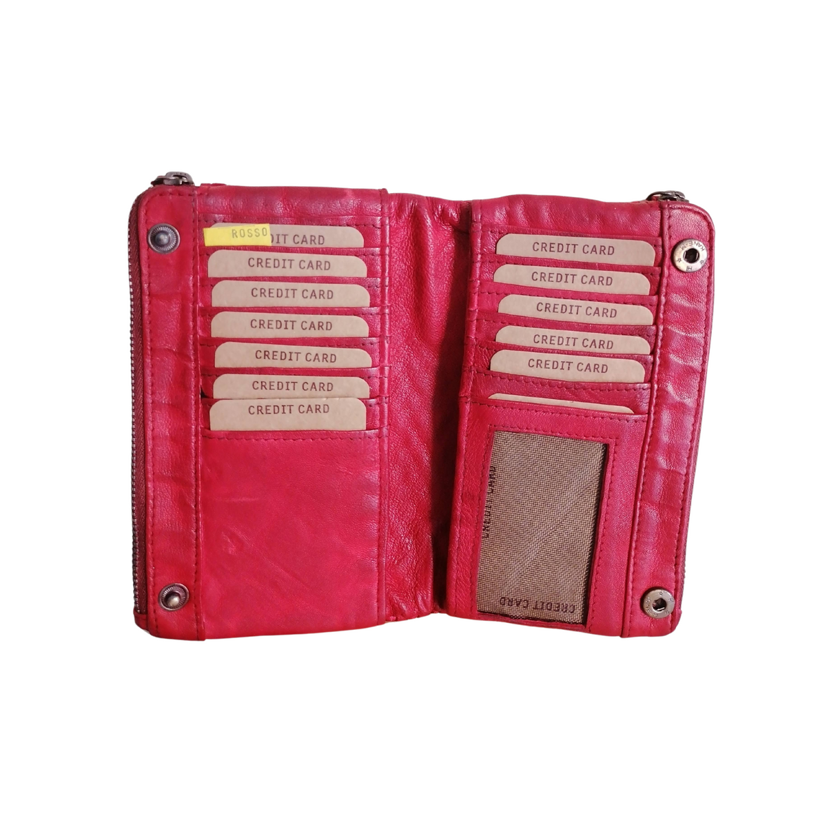 Offerta Portafoglio Due Zip 17x10 Vera Pelle Sauvage Intrecciata Effetto Vintage POFSS177-1035506