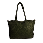 A Meta Prezzo! STOCK SS212 Tote Bag in Vera Pelle Intrecciata Sauvage Stile Vintage Made In Italy