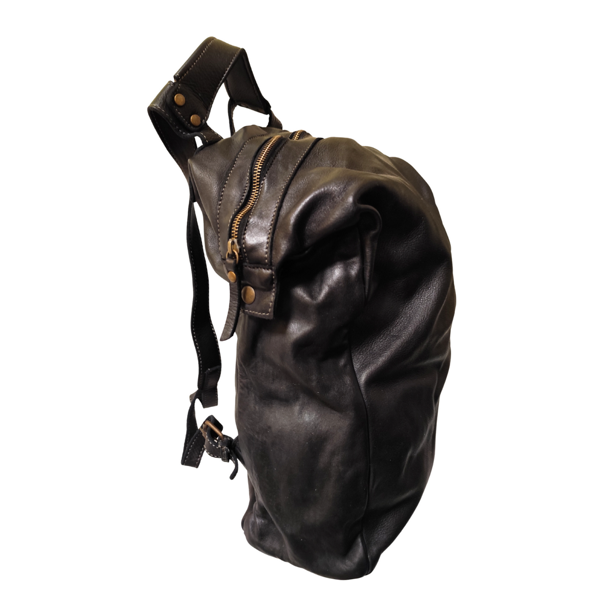 Zaino in Vera Pelle Sauvage Stile Vintage Unisex Made In Italy SS260