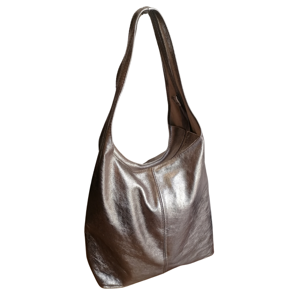 Hobo Bag in Vera Pelle DollaroMade In Italy