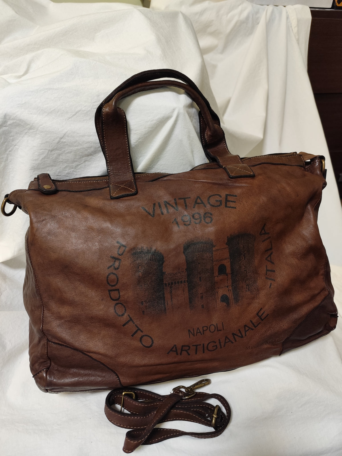 A Meta Prezzo! STOCK SS187 Borsa da Viaggio Pelle Intrecciata Sauvage Stile Vintage