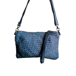 Tracolla Piccola Rettangolo Intrecciata 14 x 23cm Vera Pelle Sauvage Vintage