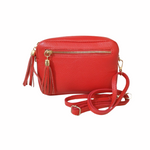 Pochette con frangia in Vera Pelle Dollaro Made in Italy