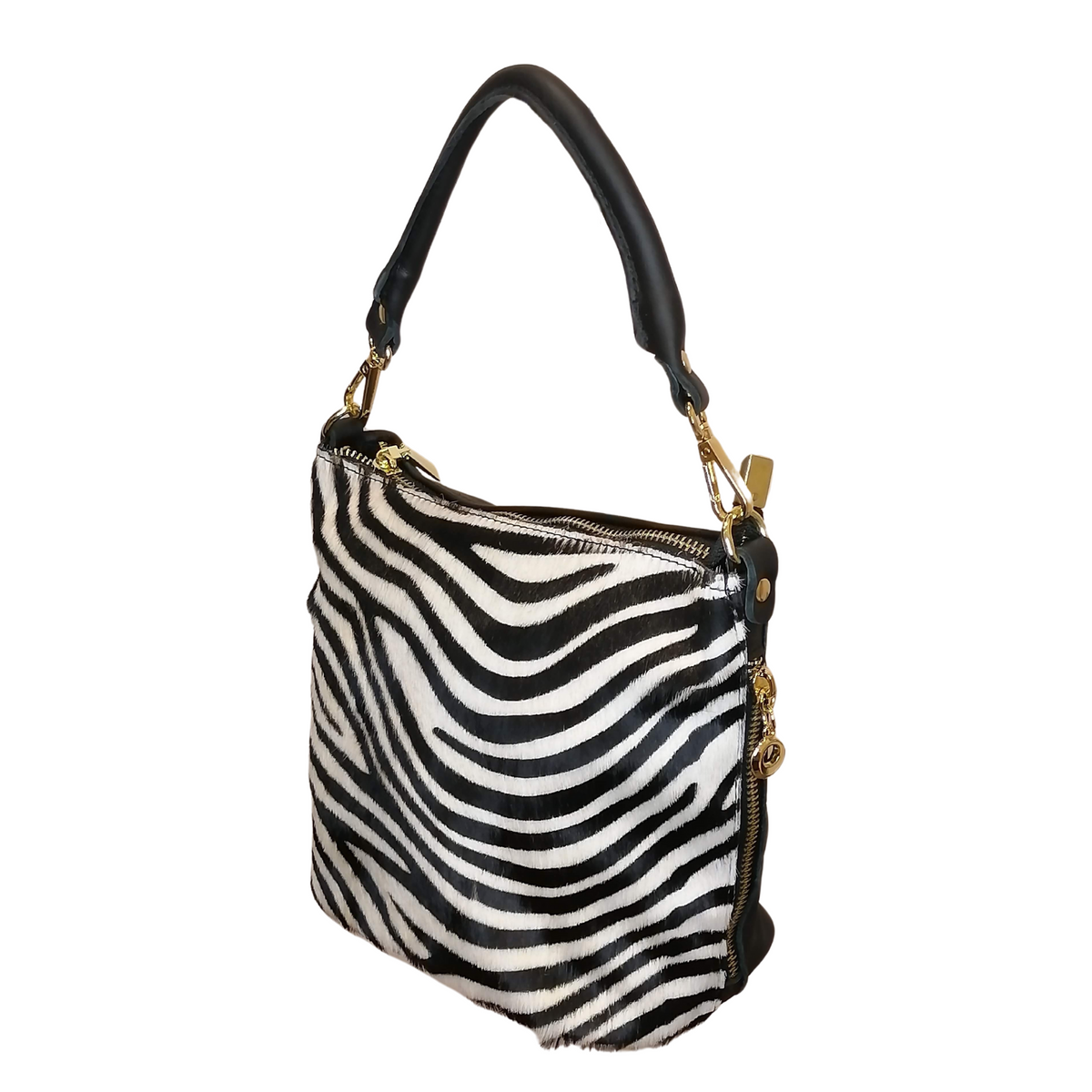 Secchiello con Tracolla in Vera Pelle tipo Cavallino Made In Italy