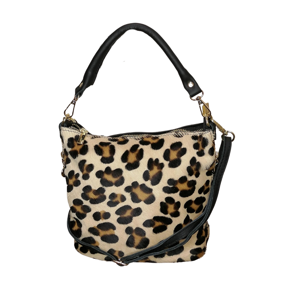 Secchiello con Tracolla in Vera Pelle tipo Cavallino Made In Italy