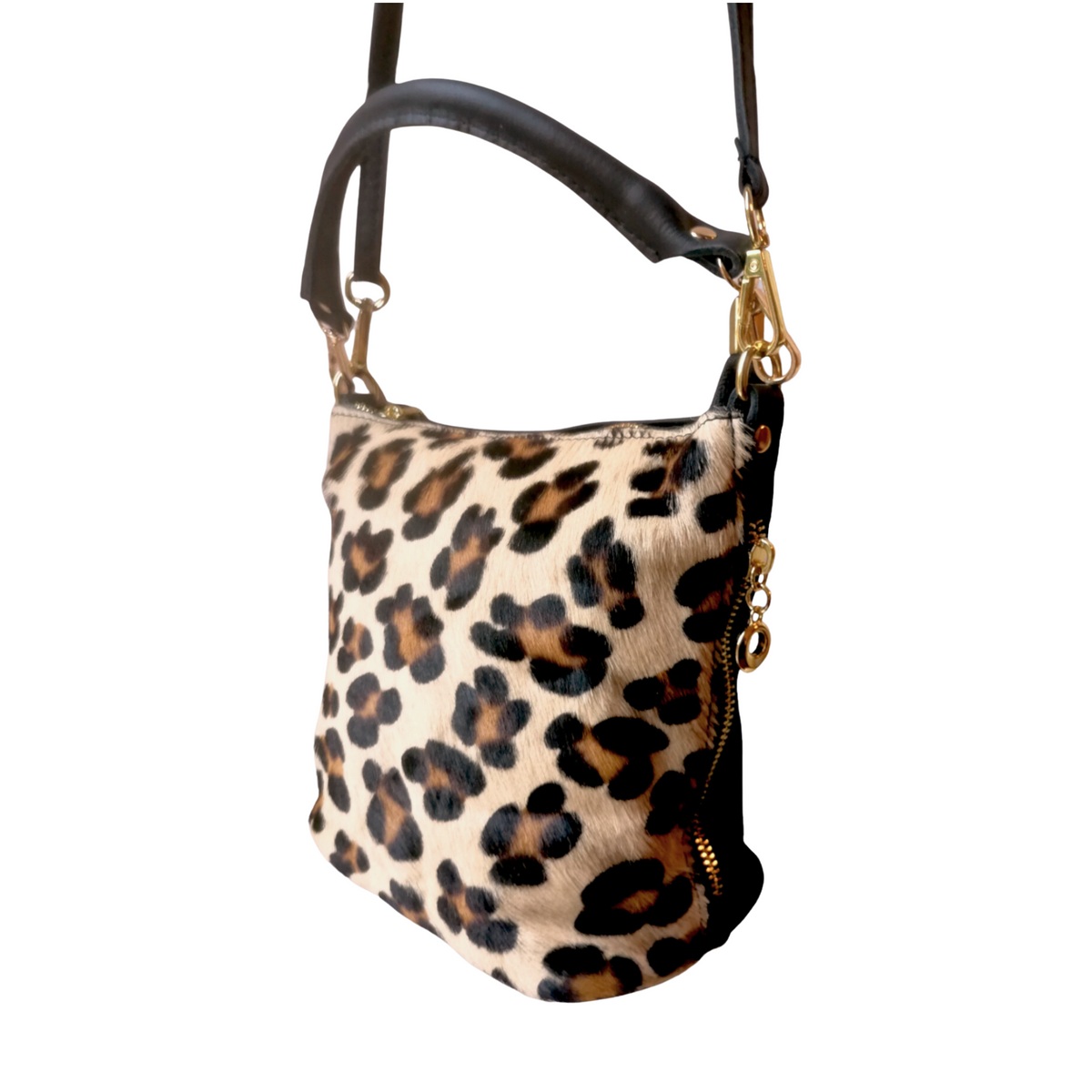 Secchiello con Tracolla in Vera Pelle tipo Cavallino Made In Italy