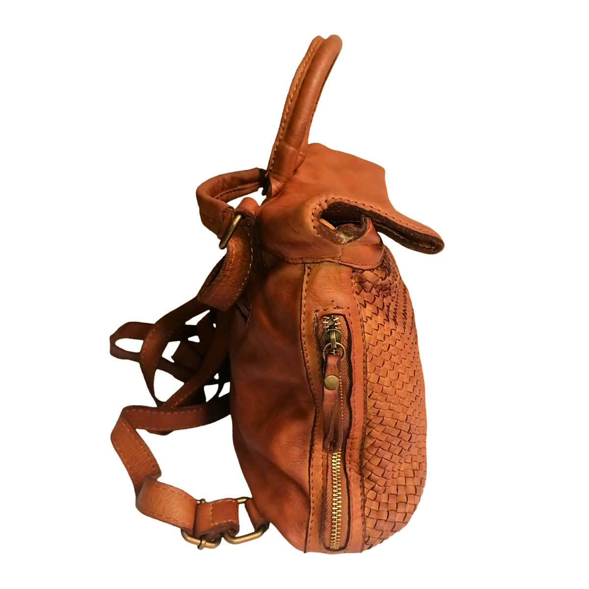Zaino/Borsa 2Way in Pelle Intrecciata Sauvage Vintage Made in Italy