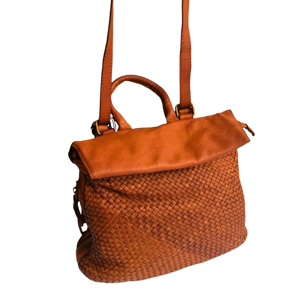 Zaino/Borsa 2Way in Pelle Intrecciata Sauvage Vintage Made in Italy