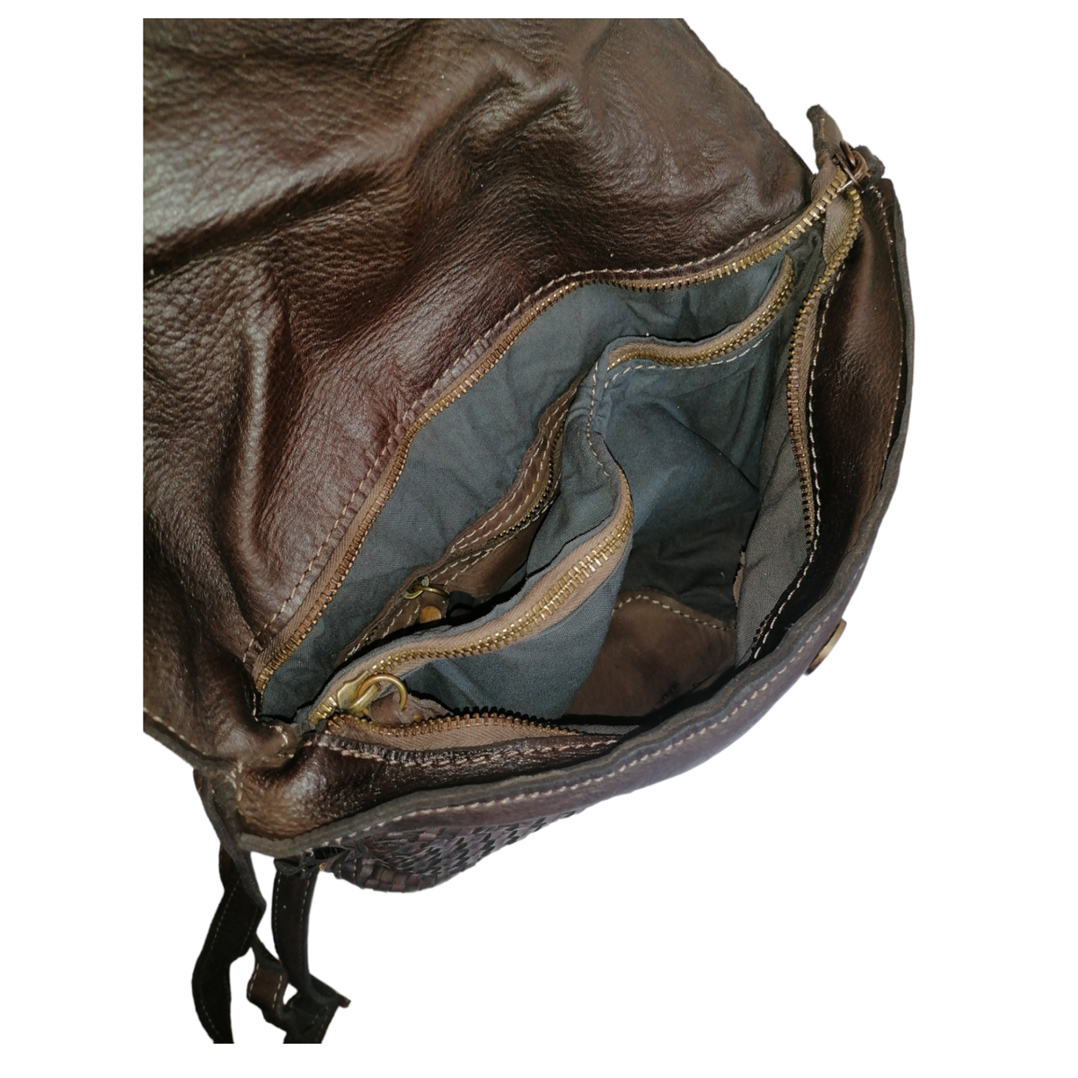Zaino/Borsa 2Way in Pelle Intrecciata Sauvage Vintage Made in Italy