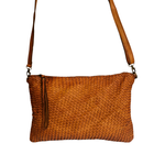 Tracolla Grande Intrecciata Fronte/Retro 23x35cm Vera Pelle Sauvage Vintage