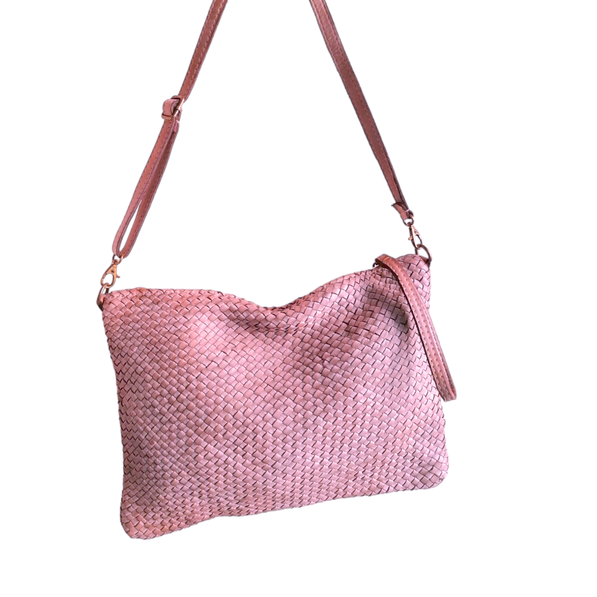 Tracolla Grande Intrecciata Fronte/Retro 23x35cm Vera Pelle Sauvage Vintage
