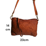 Tracolla Piccola Rettangolo Intrecciata 14 x 23cm Vera Pelle Sauvage Vintage