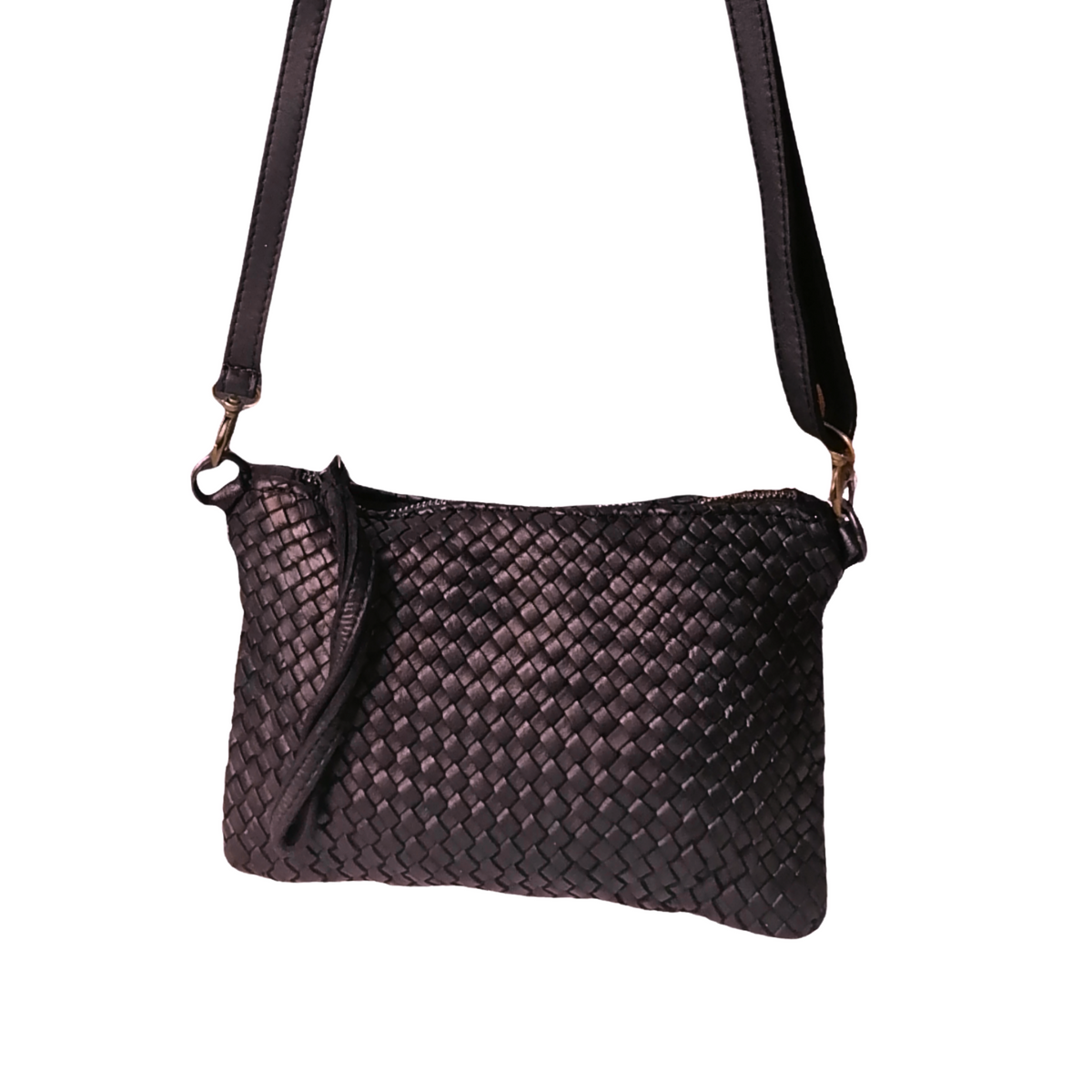 Tracolla Piccola Rettangolo Intrecciata 14 x 23cm Vera Pelle Sauvage Vintage