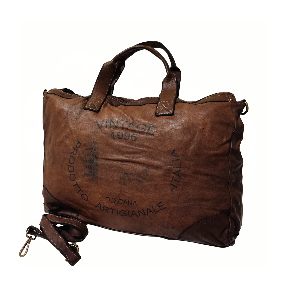 A Meta Prezzo! STOCK SS187 Borsa da Viaggio Pelle Intrecciata Sauvage Stile Vintage