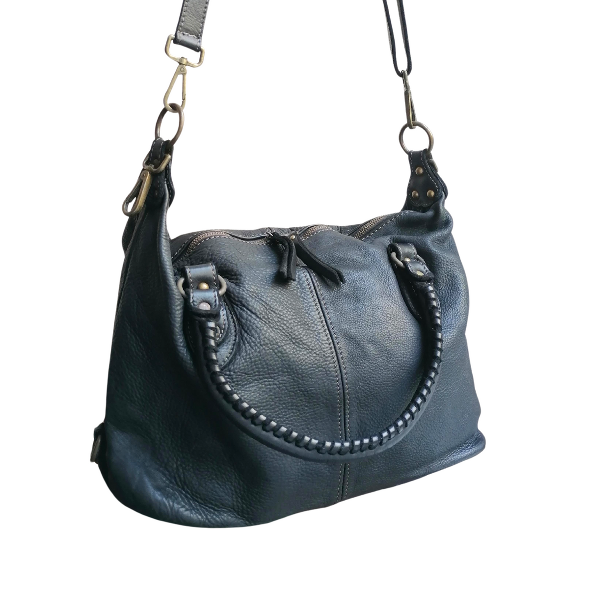 A MetàPrezzo! Stock SS204 Borsa a Mano Morbidissimo in Pelle Sauvage Stile Vintage