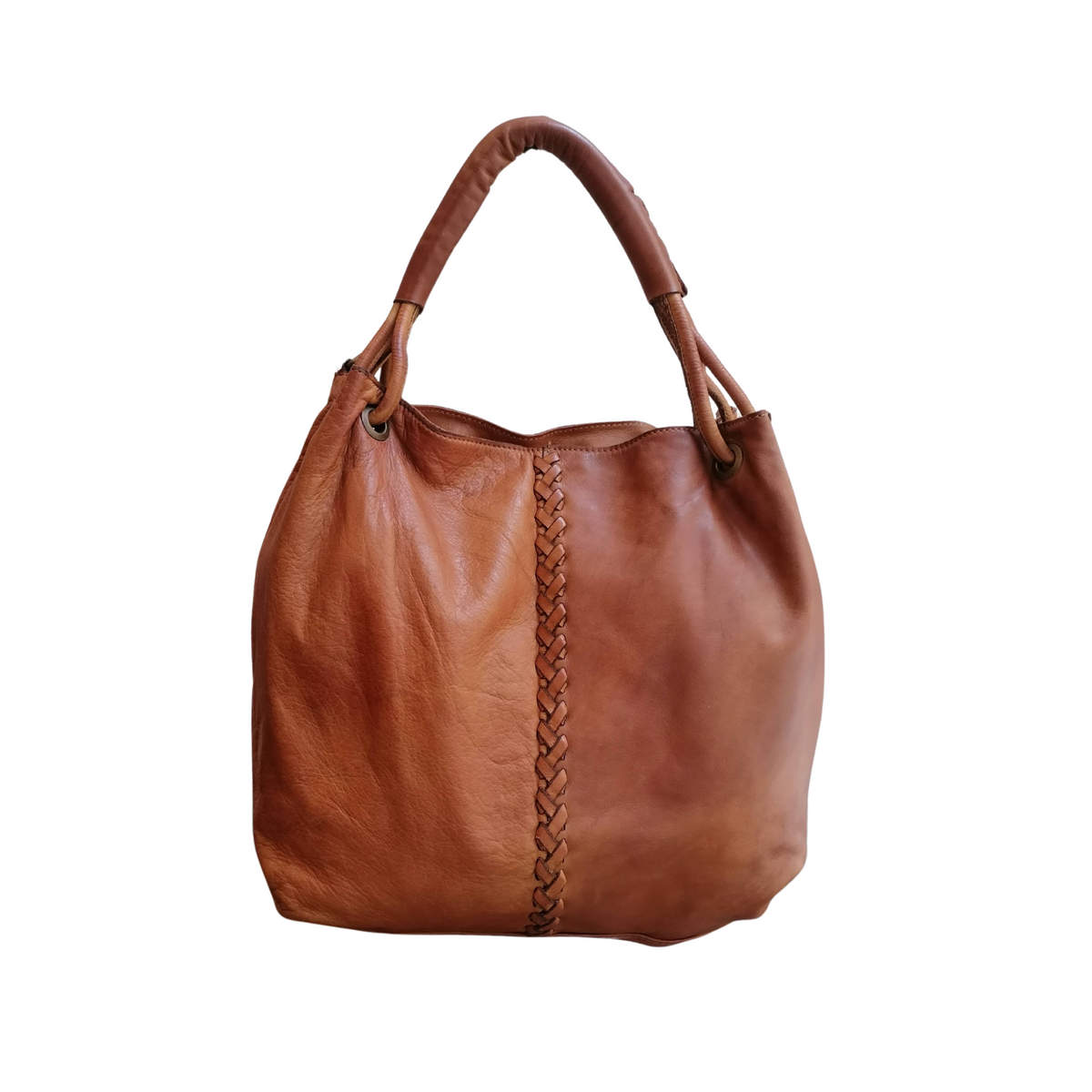 A Meta Prezzo! STOCK SS207 Hobo Bag in Vera Pelle Sauvage Stile Vintage