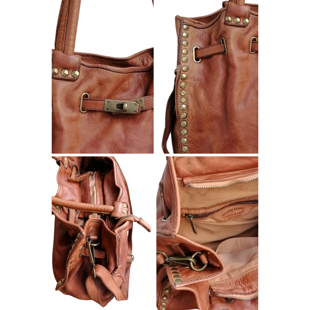 A Meta Prezzo! STOCK SS208 Borsa con Cintura in Vera Pelle Sauvage Stile Vintage
