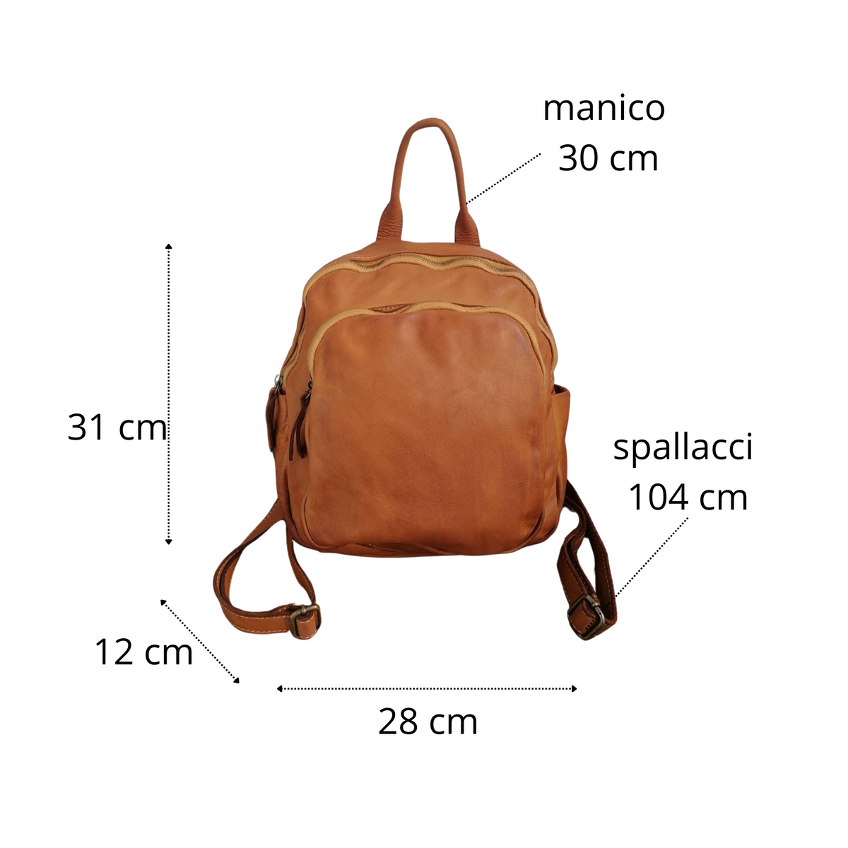 Zaino in Pelle Sauvage Morbidissima SS211 Stile Vintage Made in Italy