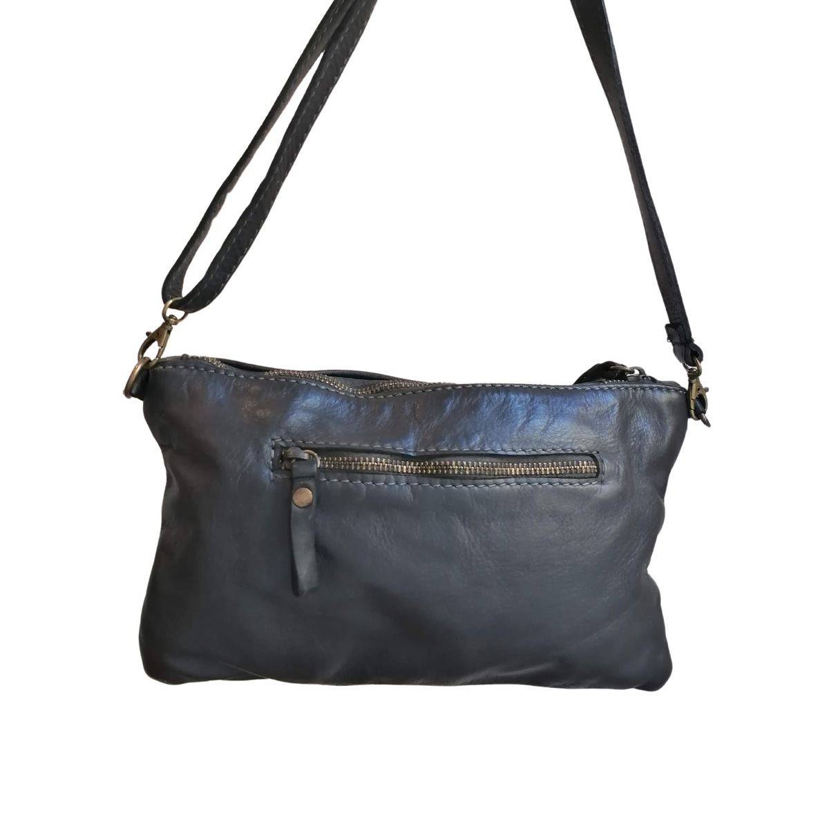 Tracolla Media Sauvage Strisce in Vera Pelle Sauvage Stile Vintage SS214