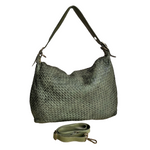 Hobo Bag Grande in Vera Pelle Intrecciata Stile Vintage Made In Italy SS216