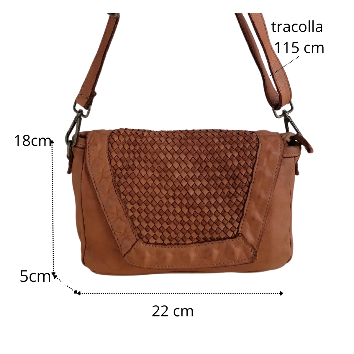A Meta Prezzo! STOCK SS225 Tracolla in Pelle Sauvage Borchie Made in Italy