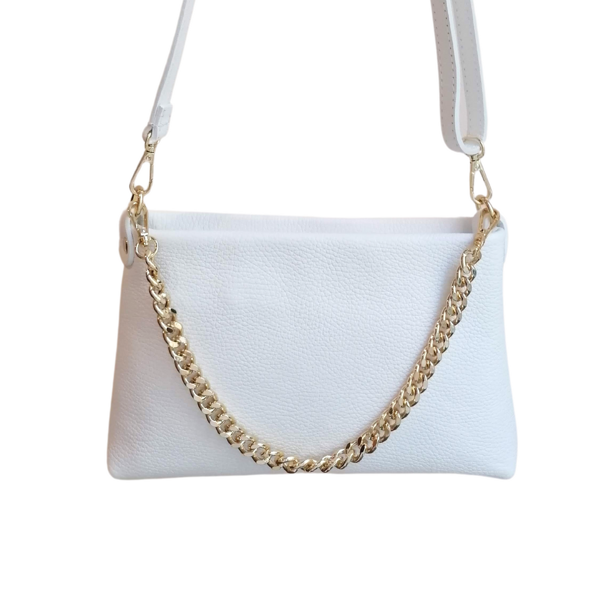 Borsetta Catena Manico / Tracolla in Vera Pelle Made In Italy A228