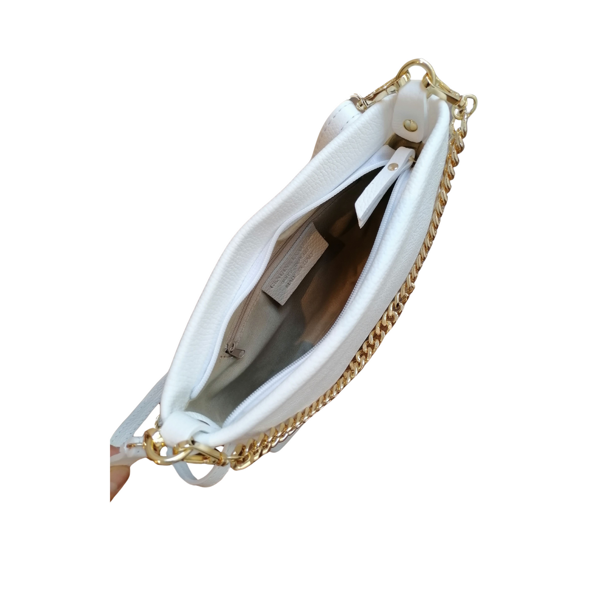 Borsetta Catena Manico / Tracolla in Vera Pelle Made In Italy A228