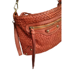 Tracolla in Vera Pelle Sauvage Intrecciata Vintage 18x29cm SS240 Made in Italy