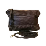 Tracolla Media Vera Pelle Sauvage Intrecciata e Liscia Vintage Made in Italy