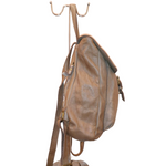 zaino sauvage vera pelle taupe side