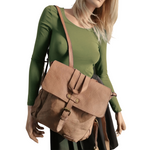 zaino sauvage vera pelle taupe modella