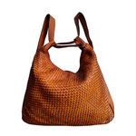 Borsa / Zaino Grande in Vera Pelle Intrecciata Sauvage Stile Vintage